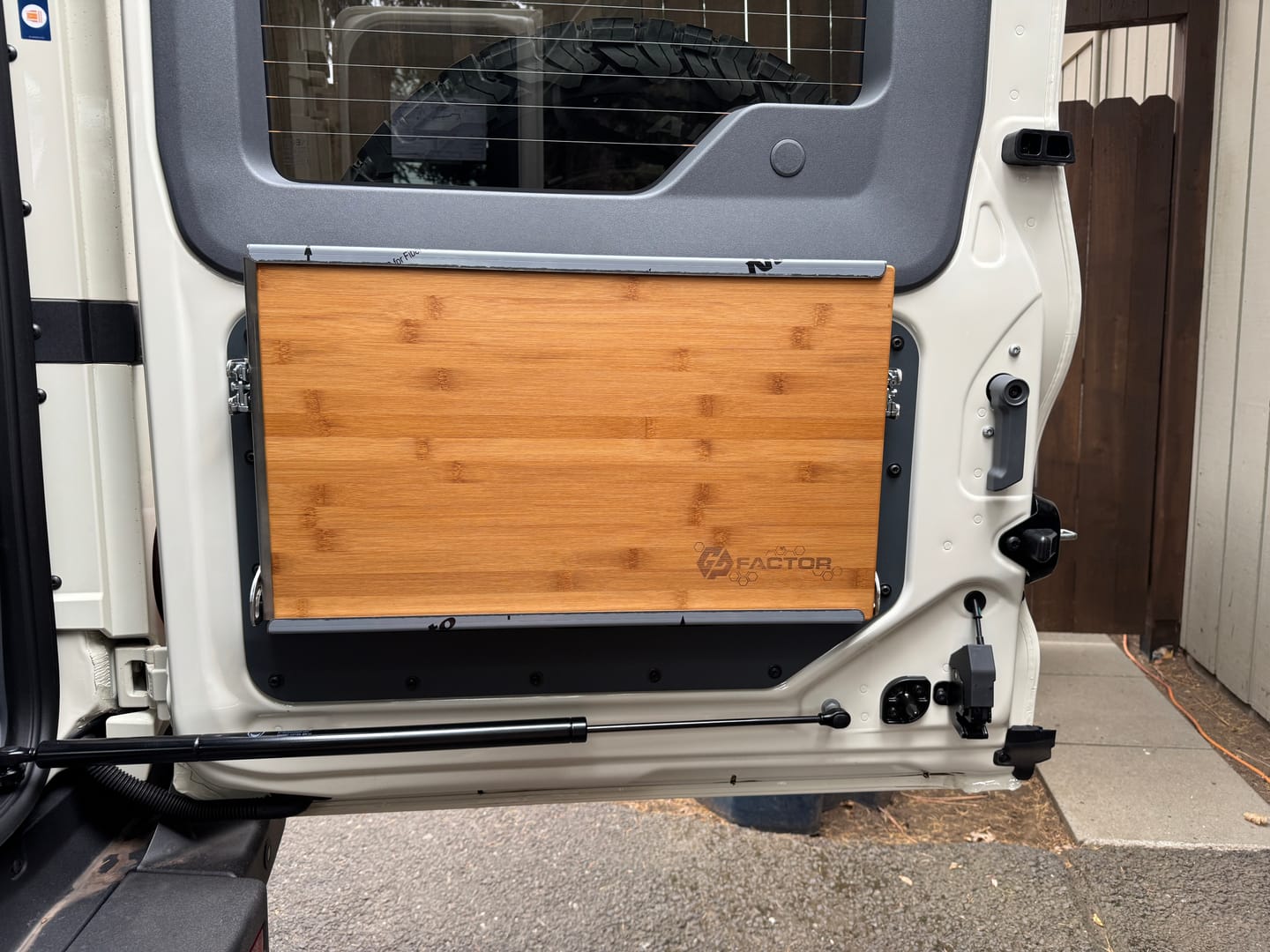 Customer photo review of Ineos Grenadier V2 Folding Tailgate Table with Extended Storage Cubby