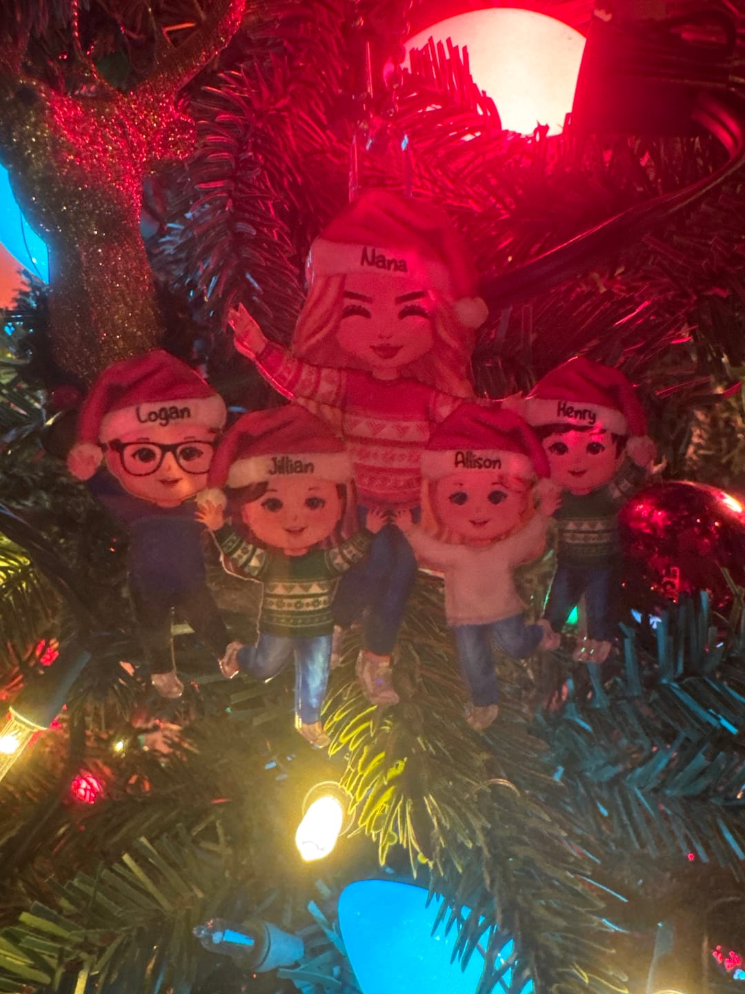 Customer photo review of Happy Christmas Doll Grandma Grandkids Gift For Granddaughter Grandson Personalized Acrylic Ornament