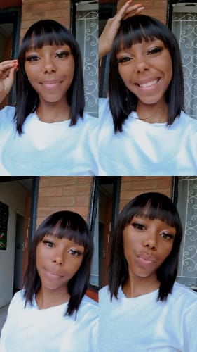 Customer photo review of Fringes : 12a Peruvian Fringe Bob Wig