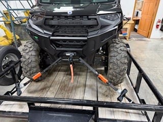 Customer photo review of TorkStrap M500 | 14'x1'' Spring Loaded Tie Down Straps - Adapts to Load Shifts - 1500lbs Max Load - Just Pull Alternative to Ratchet Straps with Hooks - For Securing Motorcycles, Kayaks, ATVs