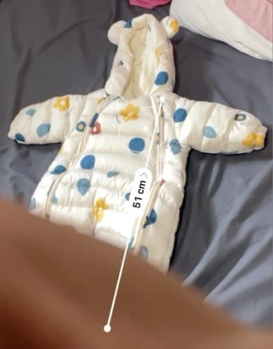 Customer photo review of Cartoon Waterproof Hooded Romper