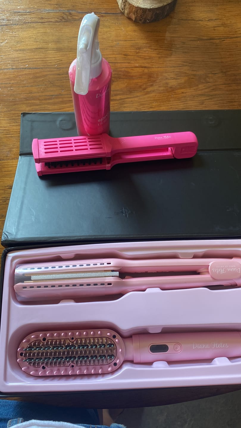 Customer photo review of Set Plancha Profesional Infrared + Cepillo Alaciador