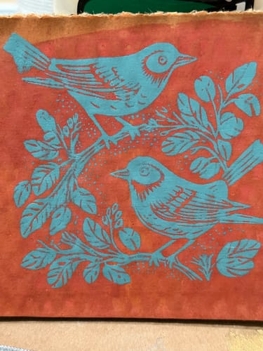 Customer photo review of Christmas Ornaments - Mesh Stencil 12x12