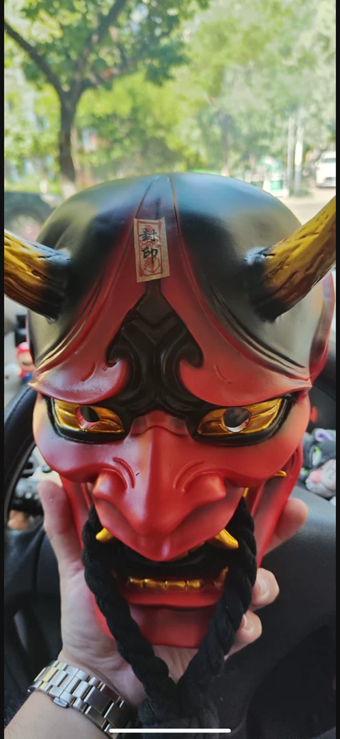 Customer photo review of Hannya Mask (Red/Black/Black & Gold)