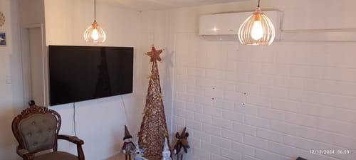 Customer photo review of Lampara Colgante Moderna Canasta Individual Oro Rosa