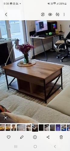 Customer photo review of Τραπεζάκι Σαλονιού Με Ρυθμιζόμενο Ύψος Βοηθητικό Τραπέζι Καθιστικού Καναπέ Κρυφός Αποθηκευτικός Χώρος LC-T205B01