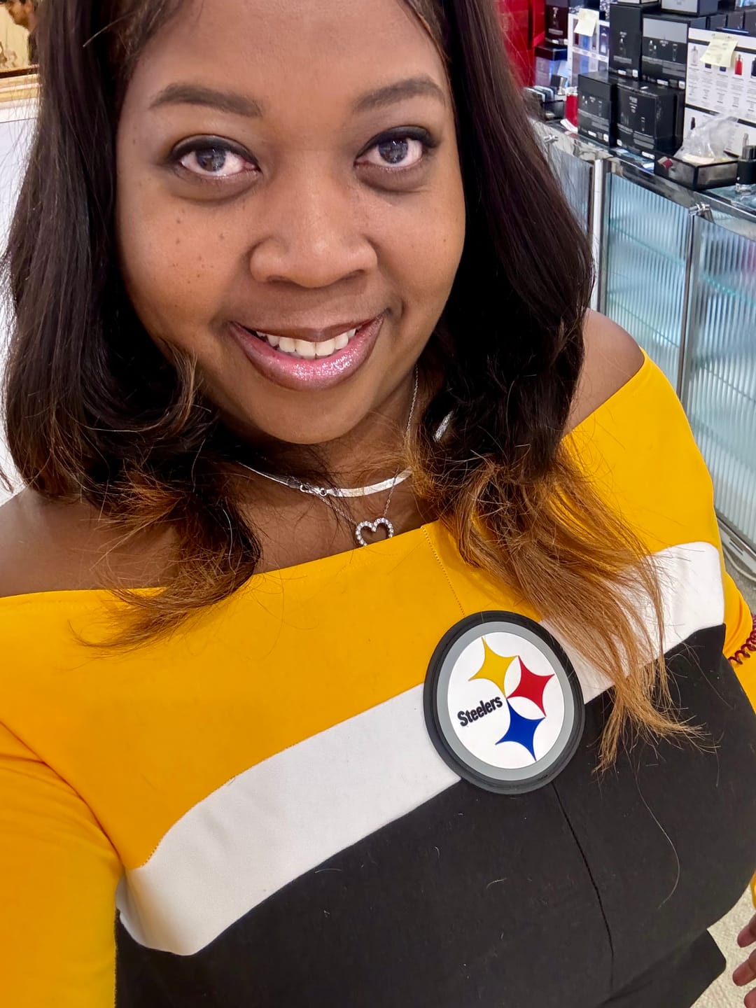 Customer photo review of Pittsburgh Steelers Color Block Jumpsuit