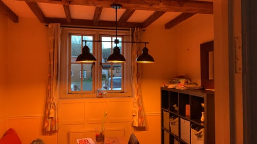 Customer photo review of Industrial 3-Light Bar Dome Pendant Light
