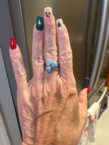 Customer photo review of Stackable Stackers Natural Golden Hills Stone Sterling Silver Adjustable Band