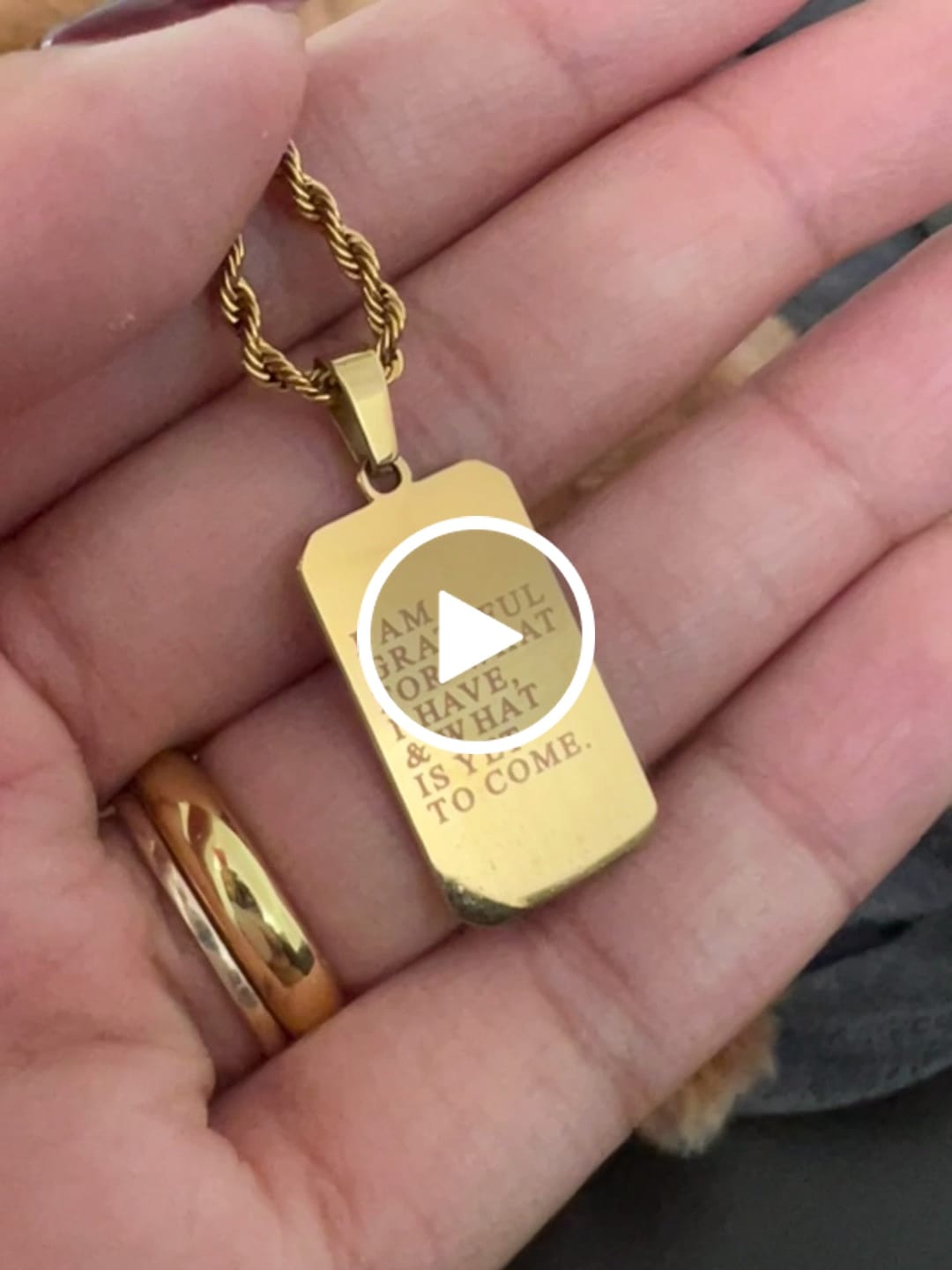 Customer video review of GRATITUDE Affirmation Necklace