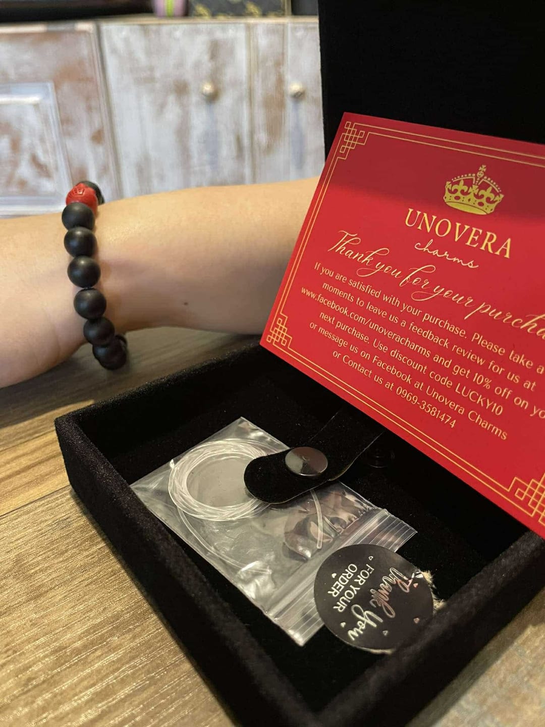 Customer photo review of Matte Black Onyx with Money Bag Cinnabar for Protection-Prosperity-Wealth-Success