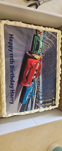 Customer photo review of A3 Rectangle Custom Edible Icing Image