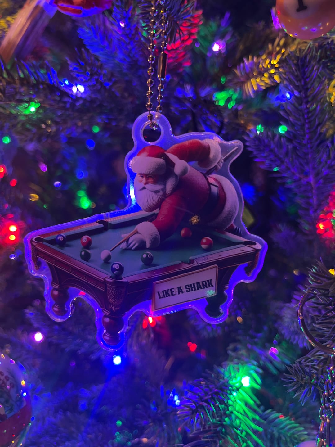 Customer photo review of Custom Billiard Santa Ornament, Personalized Ornament