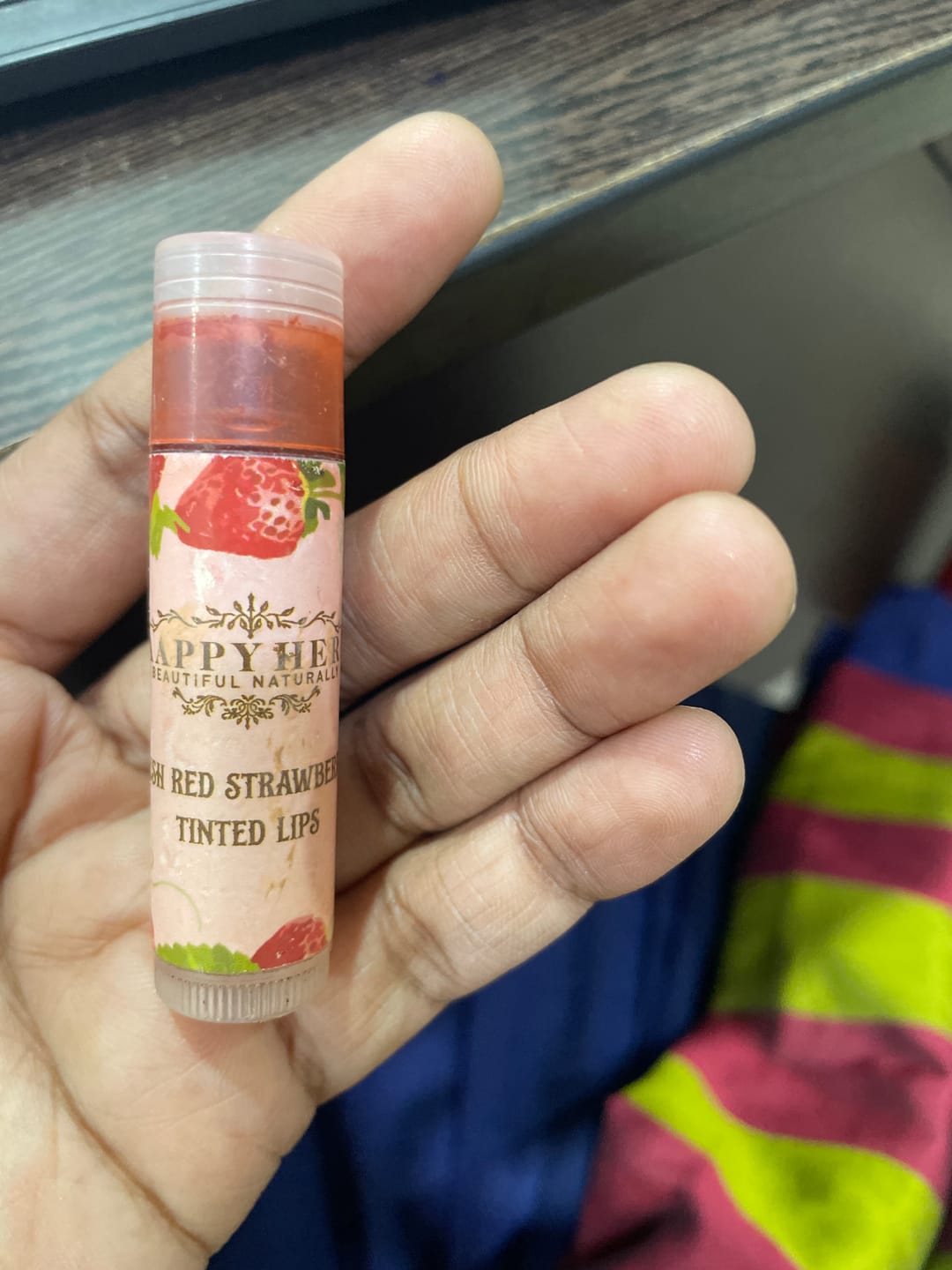 Customer photo review of Lip Balm With Tint Strawberry