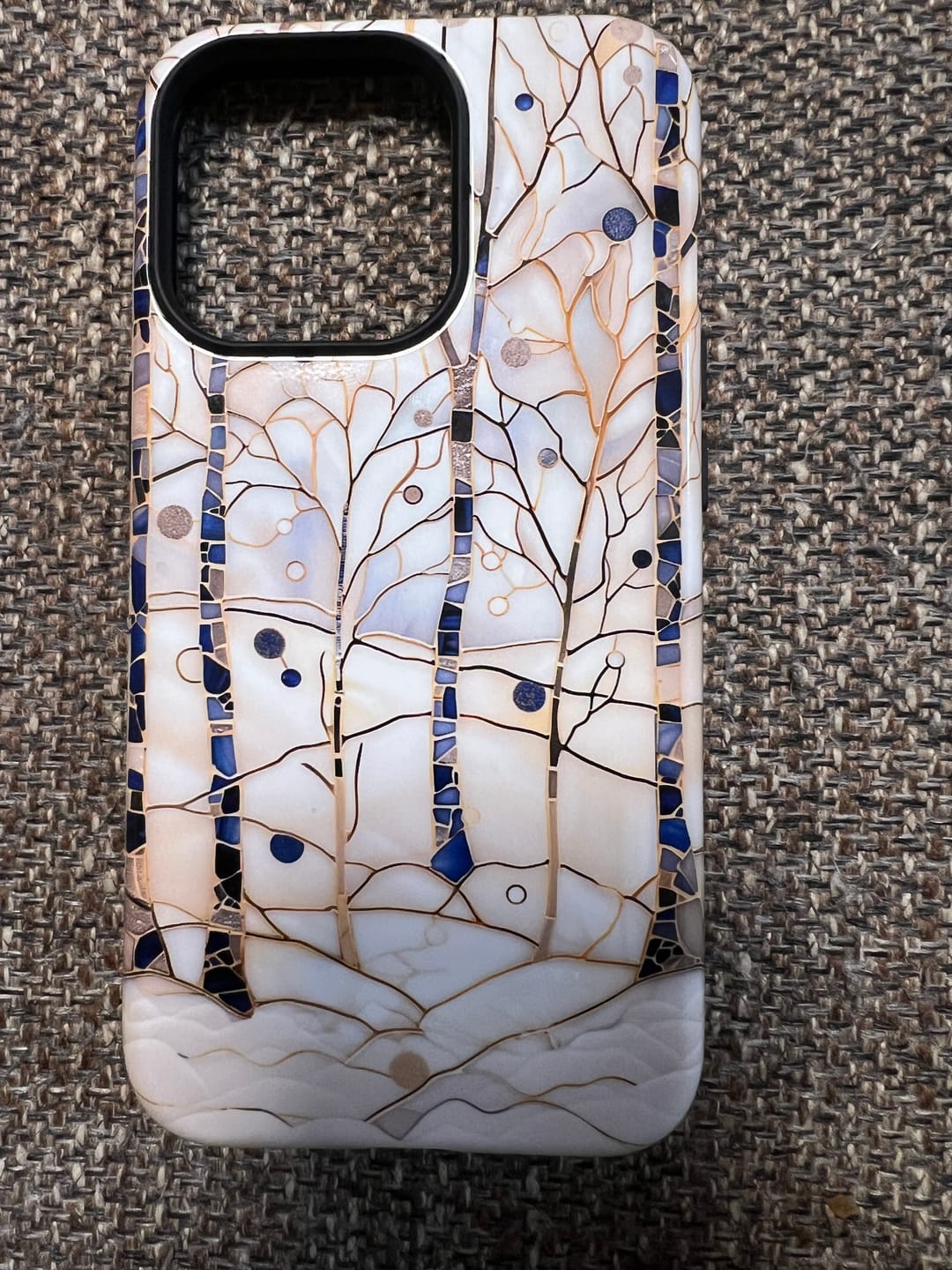 Customer photo review of Magical Winter Forest Stained Glass Design iPhone Case
