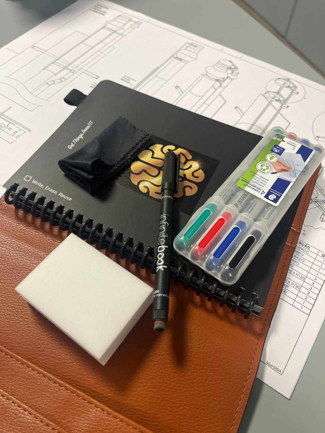 Customer photo review of Blue Leather Notebook Cover