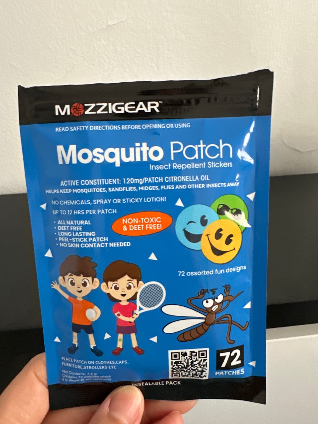 Customer photo review of Mozzigear Patch Sticker Insect Repellent 72's Pack