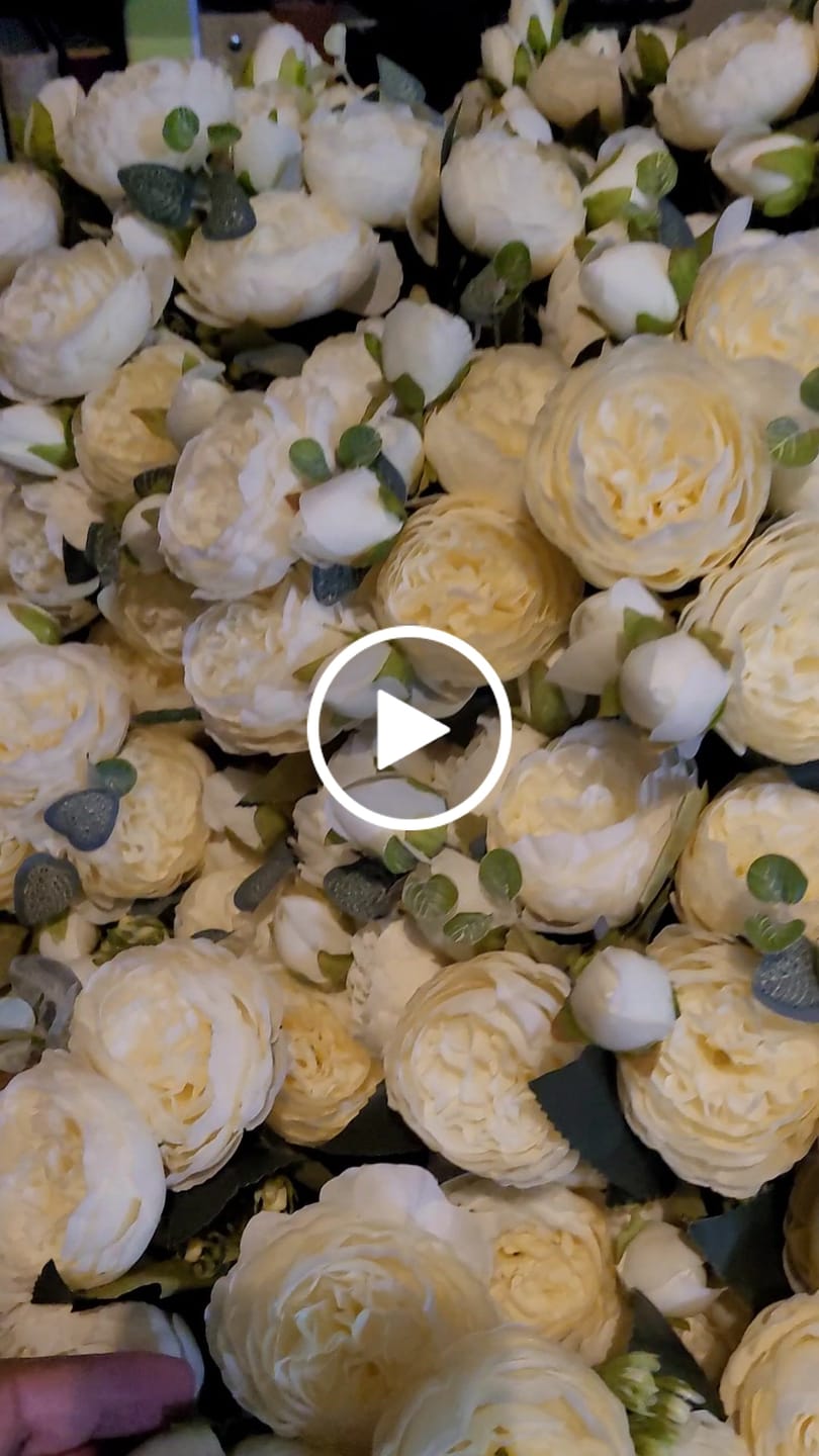 Customer video review of Clearance Bulk 12" Miniature Roses And Eucalyptus Artificial Flower Arrangements Wholesale