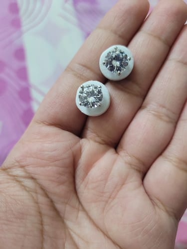Customer photo review of SOLITAIRE STUDS (8MM) - Fine Silver