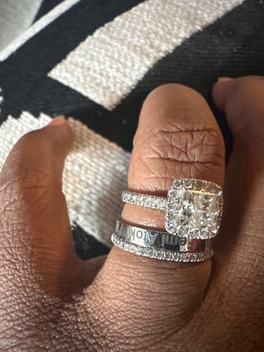 Customer photo review of Personalized Name Date Wings Heart Memorial Stackable Ring
