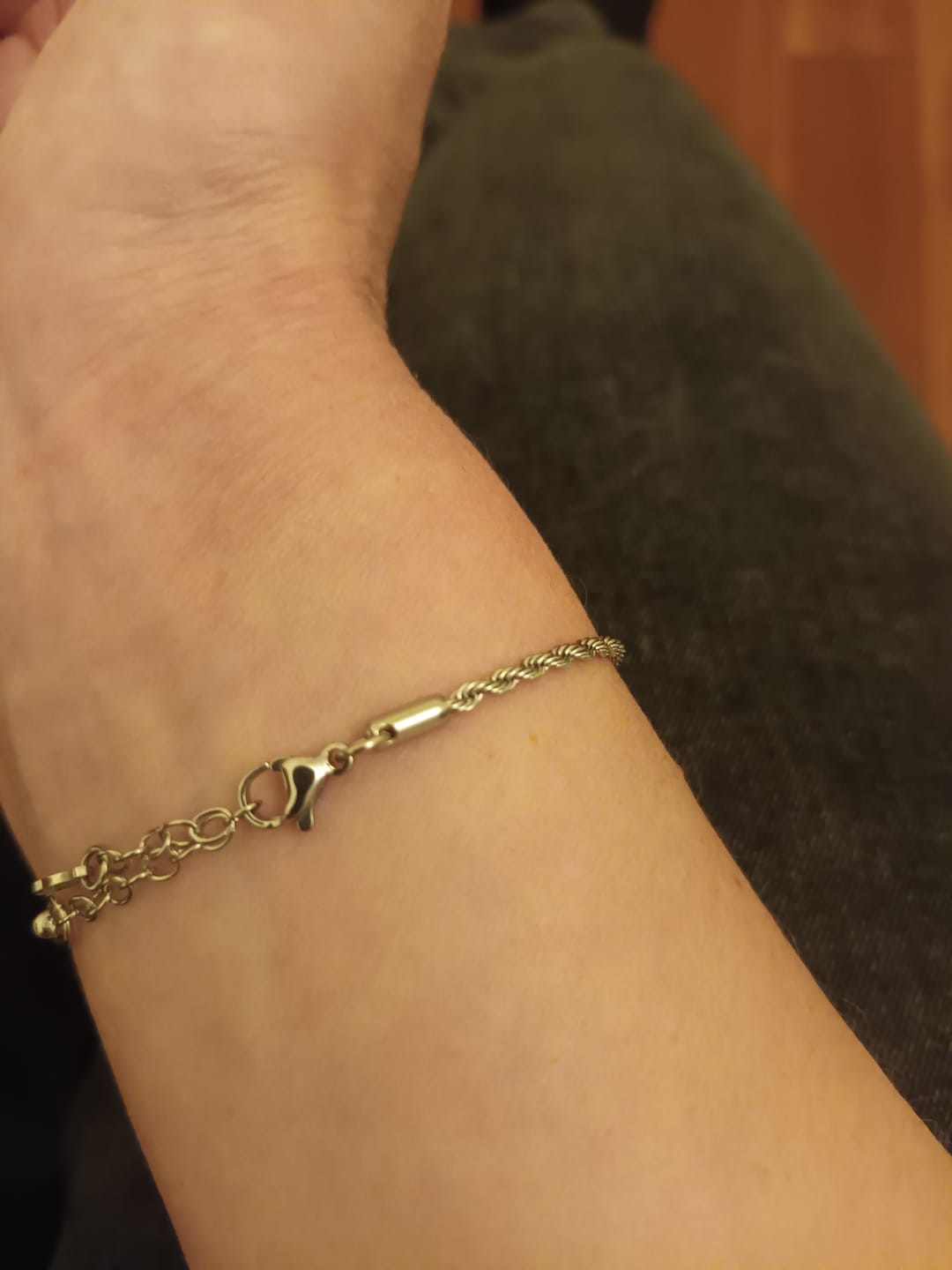 Customer photo review of Rope Chain Bracelet in Silver