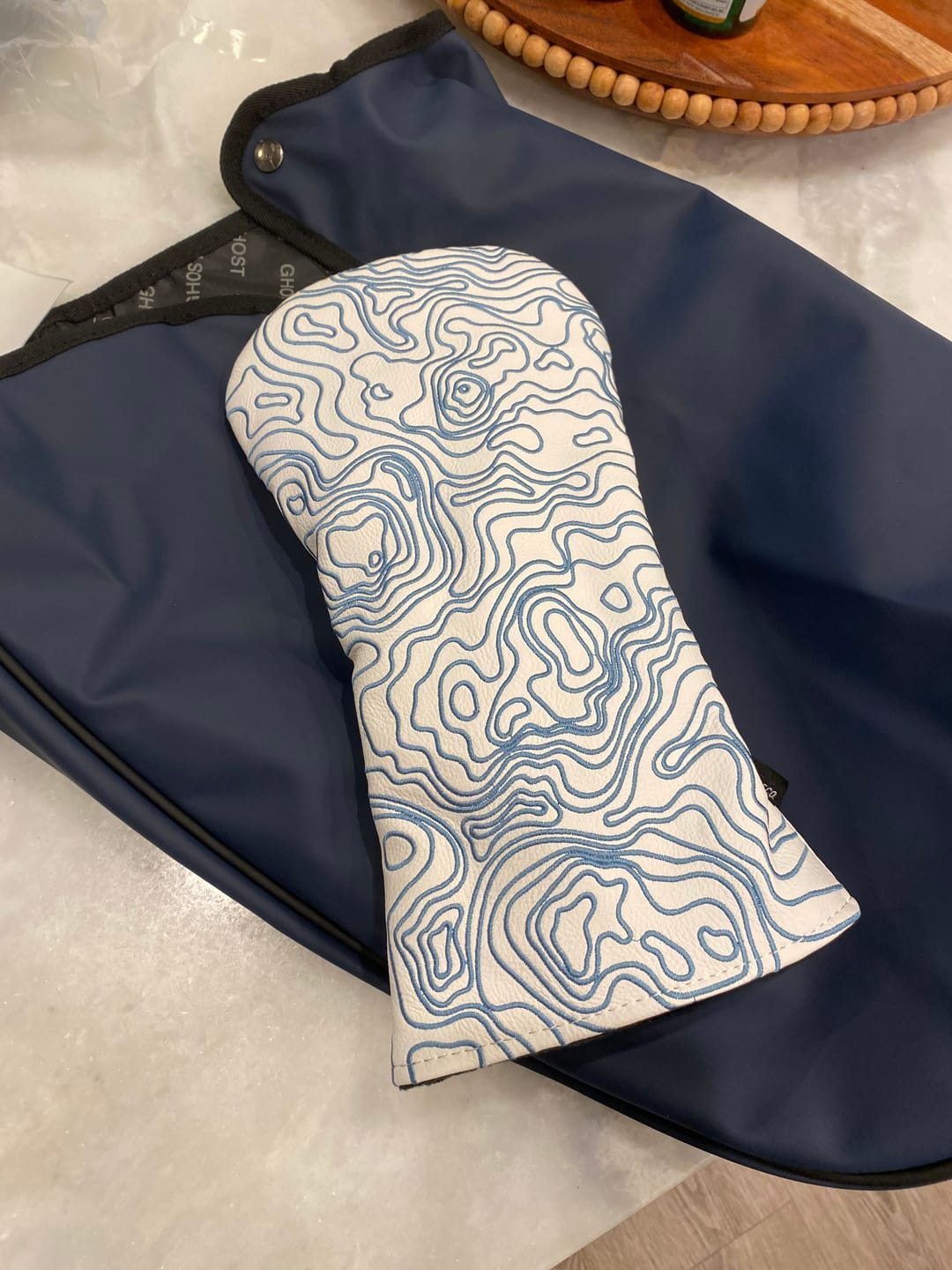 Customer photo review of Topographic Edition - Pure White / Embroidered Carolina Blue