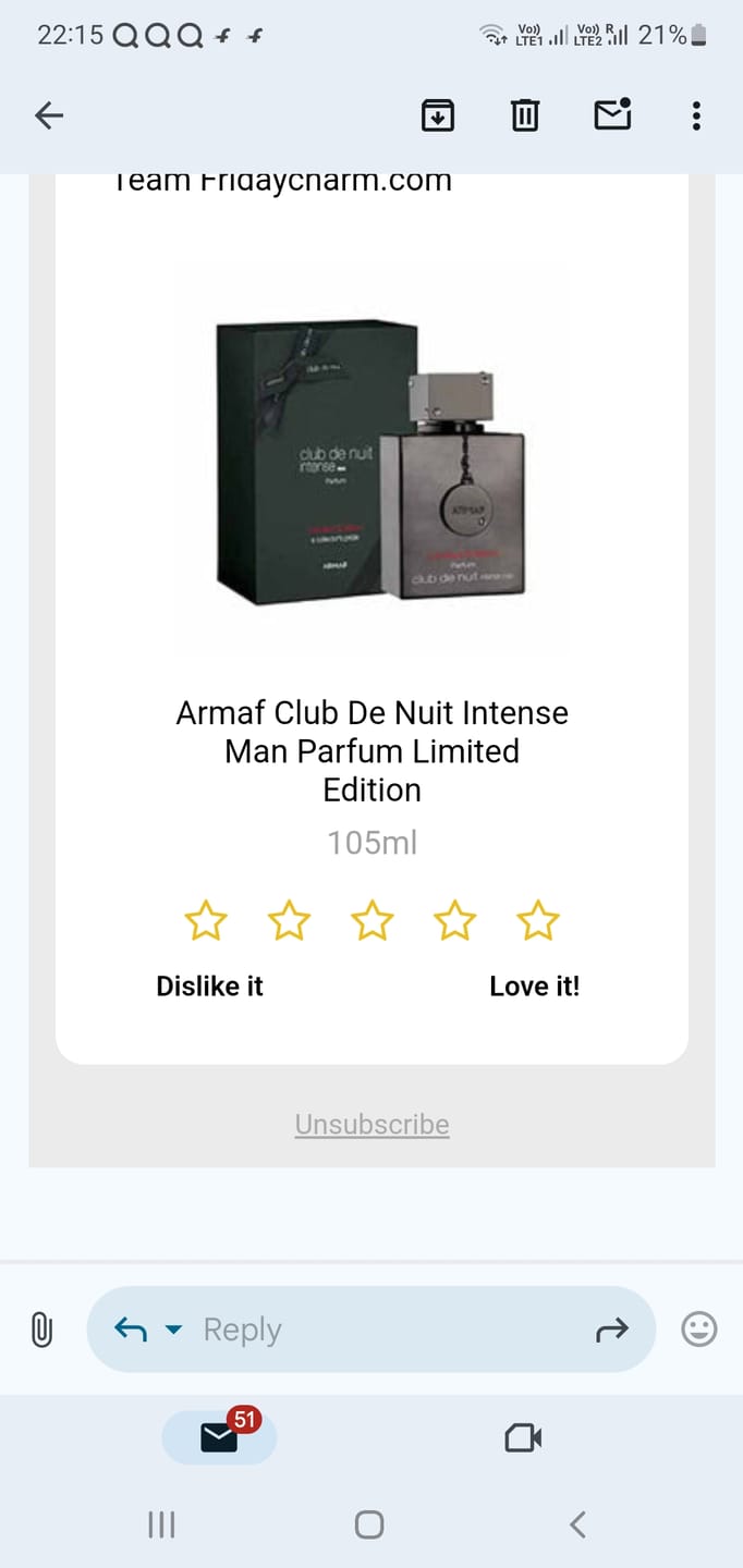 Customer photo review of Armaf Club De Nuit Intense Man Parfum Limited Edition