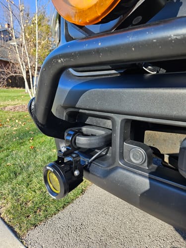 Customer photo review of Pair of Black 1.25" Tube Frame Mounting Clamp (For M8 Mounting Bolt)