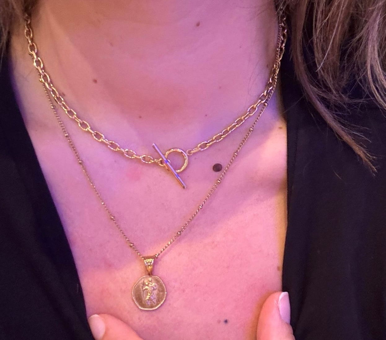 Customer photo review of St. Christopher Necklace - Stay Safe Wherever You Go