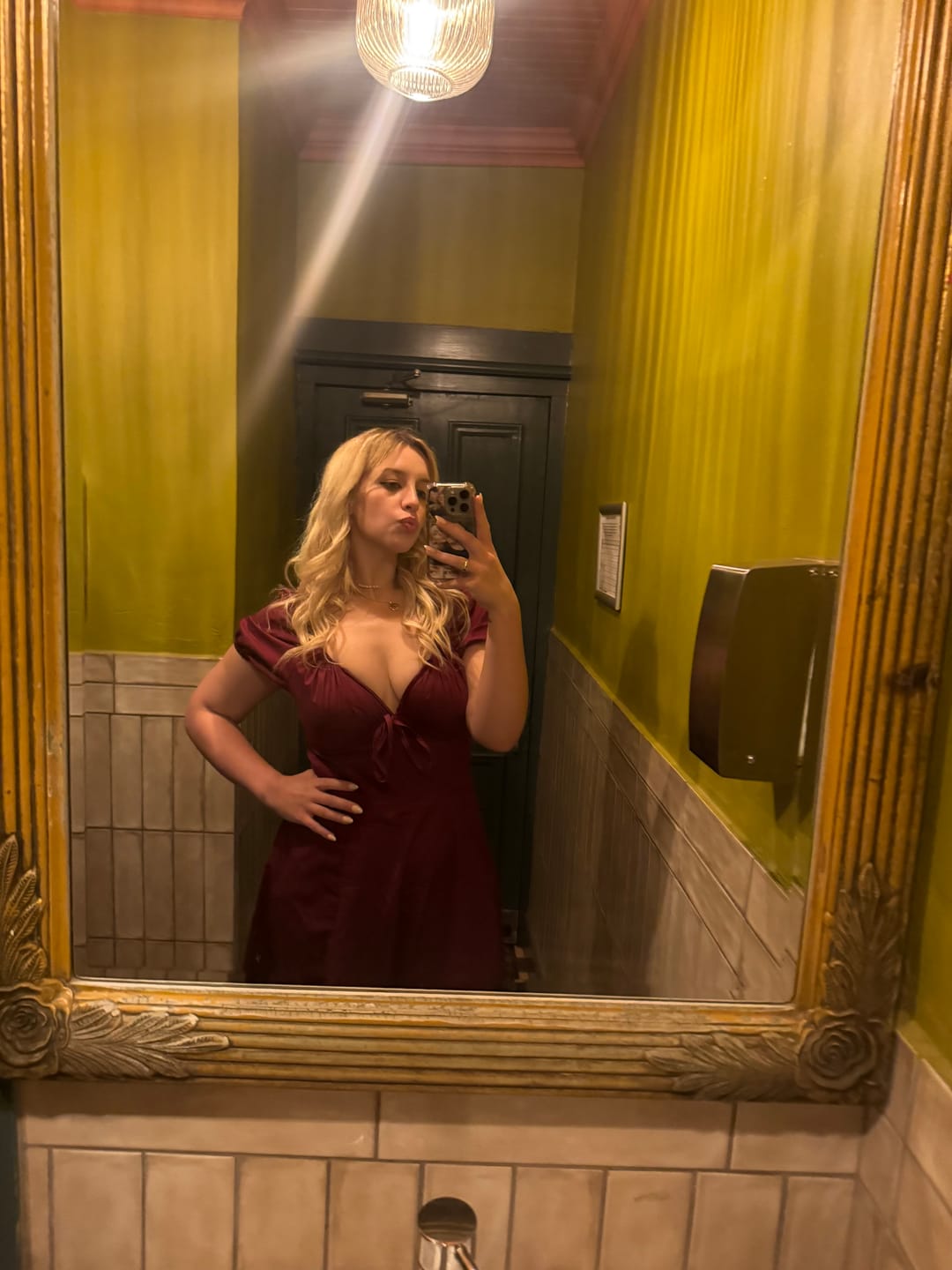 Customer photo review of Myrah Cherry Red Midi Sundress