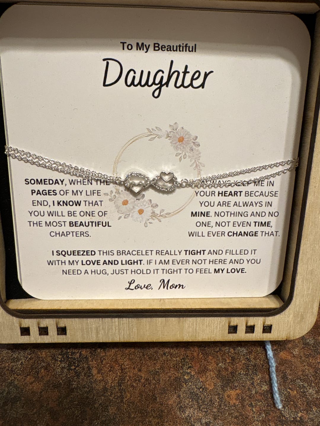 Customer photo review of (Almost Sold Out) Always Keep Me In Your Heart - Bracelet For Daughter