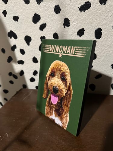 Customer photo review of Custom Pet Art Standing Canvas
