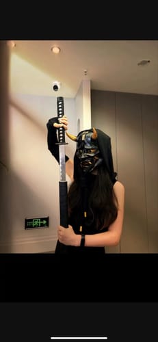 Customer photo review of Hannya Mask (Red/Black/Black & Gold)