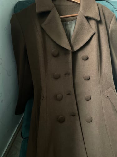 Customer photo review of Double breasted long trench wool coat 4142