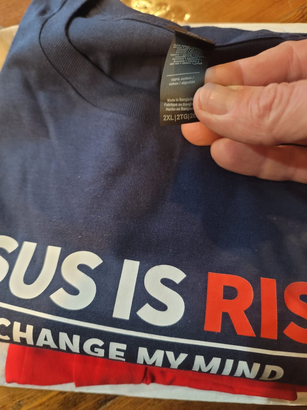 Customer photo review of Jesus Is Risen T-Shirt