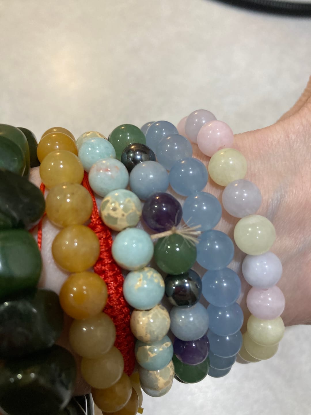 Customer photo review of Skyblue Jade Bracelet