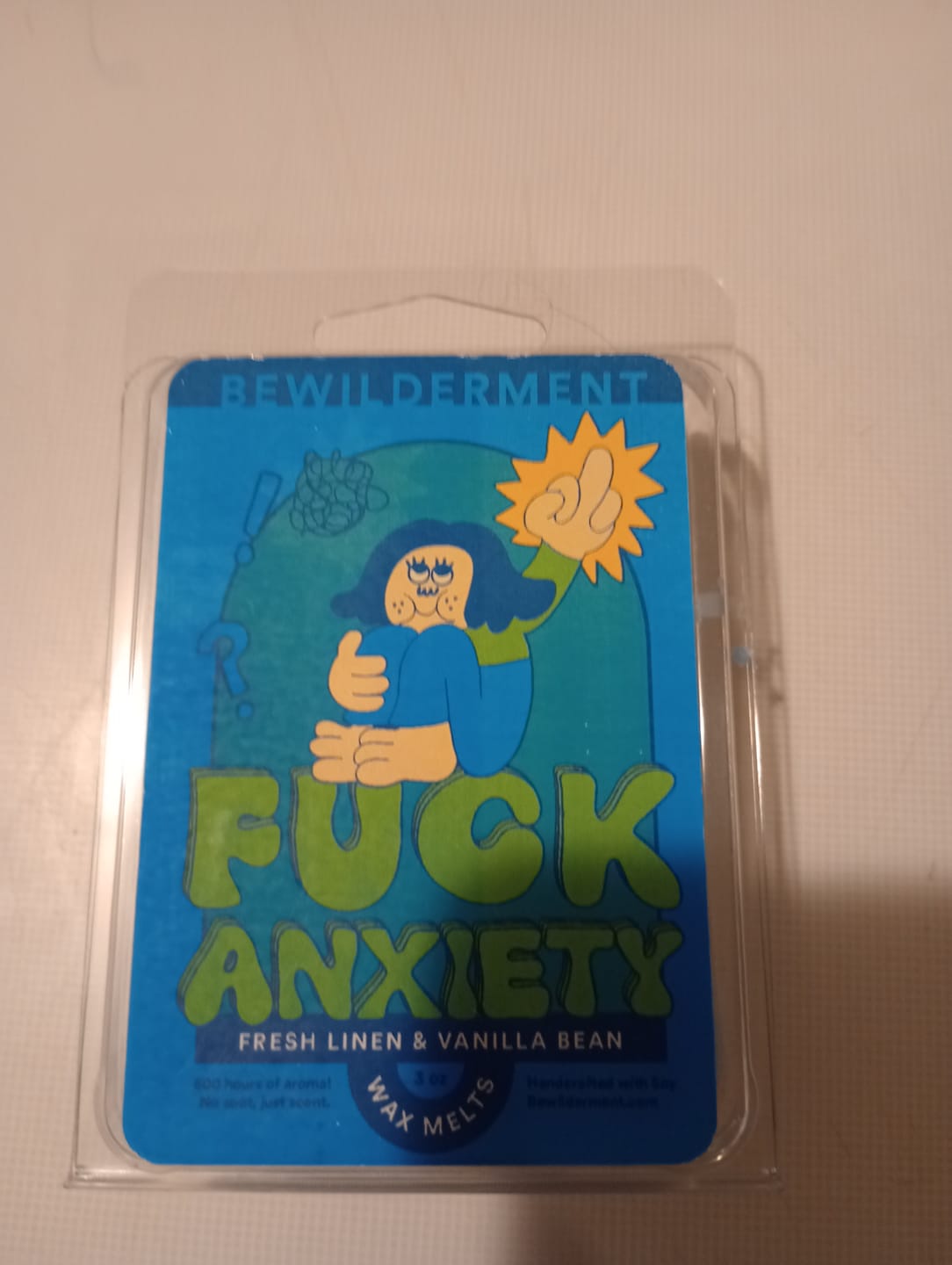 Customer photo review of F*ck Anxiety Wax Melts