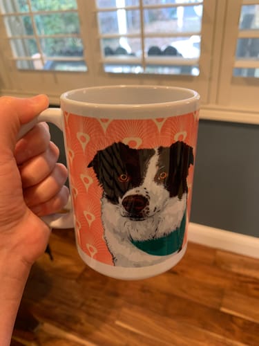 Customer photo review of Custom Pet Art Coffee Mugs