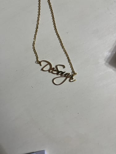 Customer photo review of Personalized Script Necklace