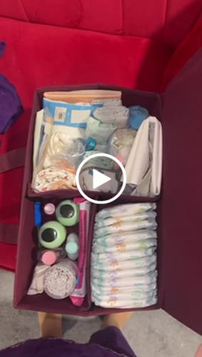 Customer video review of Qoolish Maroon Diaper Baby Bag with Lid