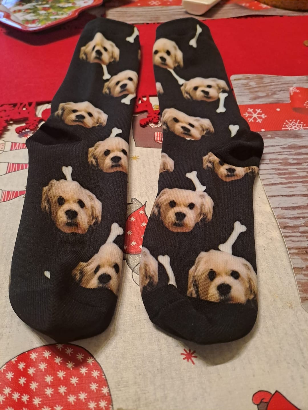 Customer photo review of FaceSock | Custom Dog Socks With Photo