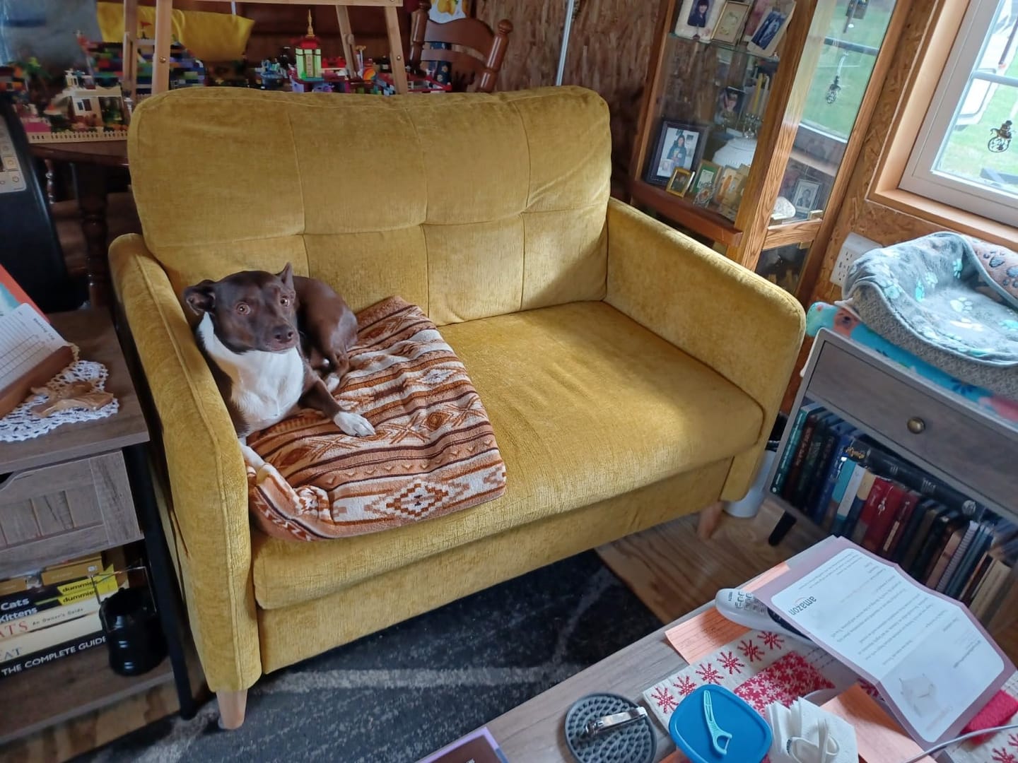 Customer photo review of 47” Small Loveseat Sofa (5 Colors)