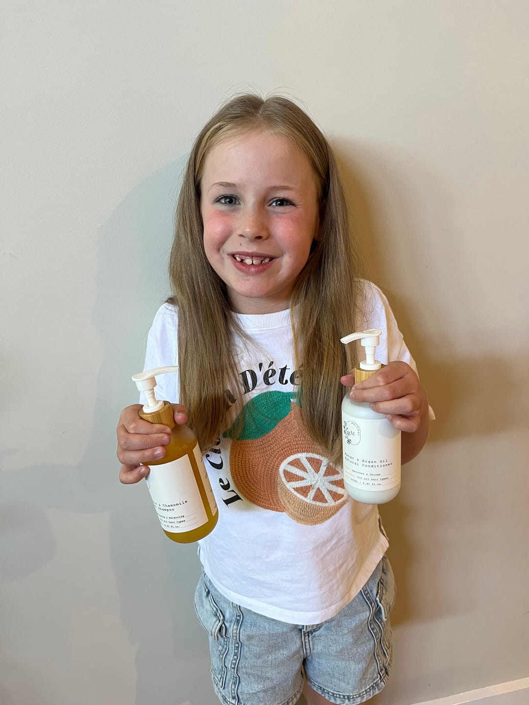 Customer photo review of Mandarin & Chamomile Natural Shampoo