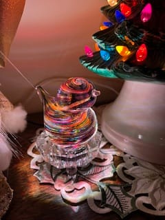 Customer photo review of Colorful Glass Birds with Cremation Ash