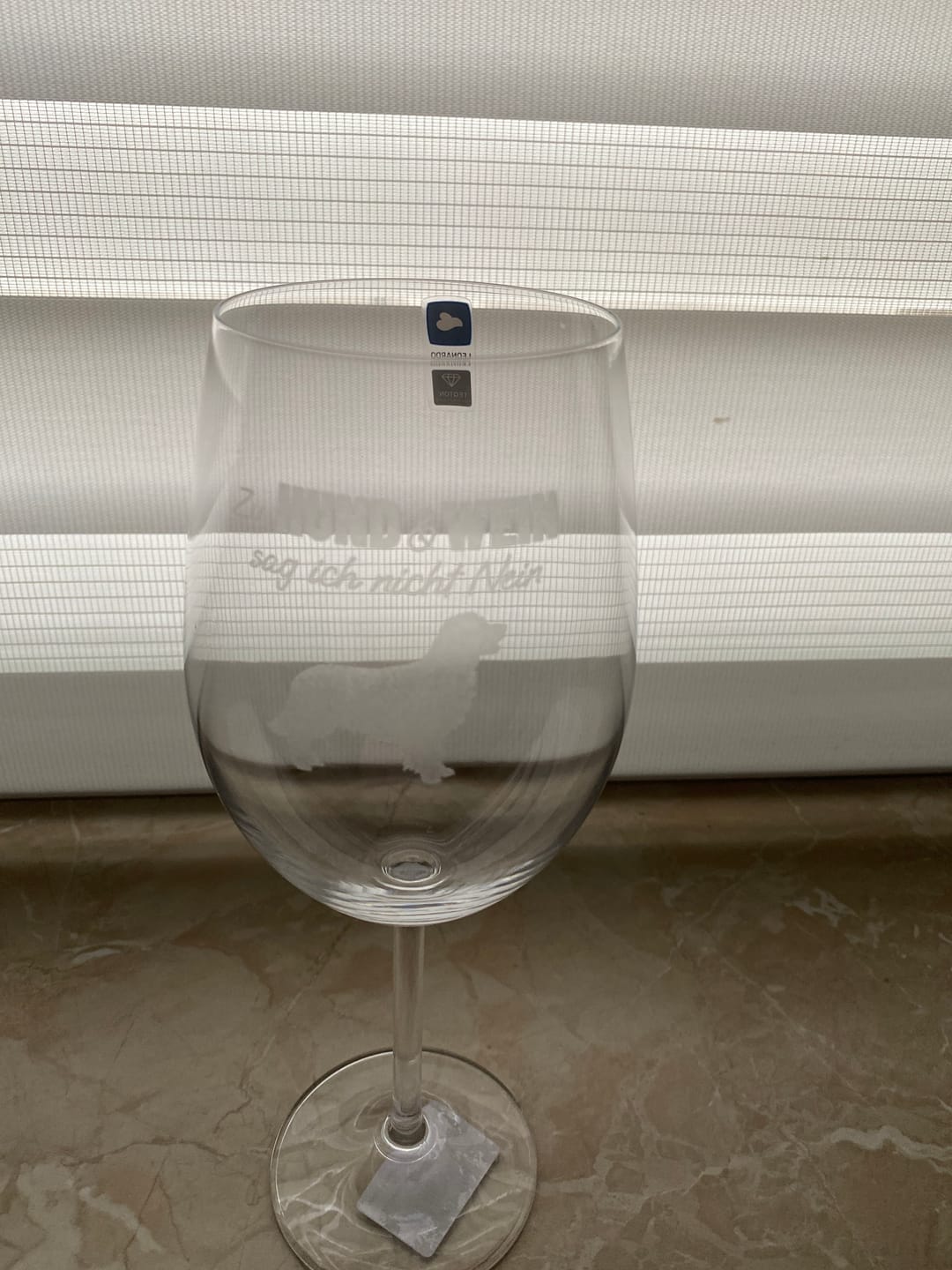Customer photo review of Zu Hund und Wein sag ich nicht nein - Individuelles Weinglas