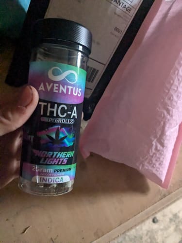 Customer photo review of THC-A pre-rolls Jar of 10 x 2G Northern Lights INDICA
