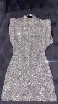 C A. review of Sequined Short-Sleeved Mini Dress image 1 out of 1