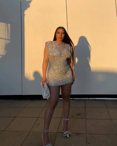 A D. review of Sequined Short-Sleeved Mini Dress image 1 out of 1