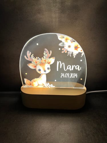 Customer photo review of LED Nachtlicht Kinder personalisiert - Baby Reh
