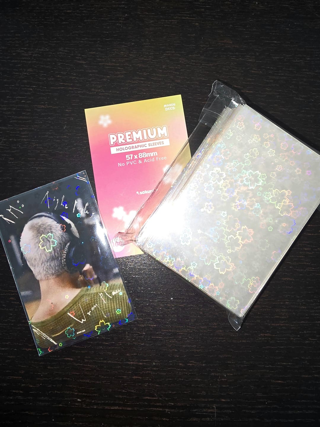 Customer photo review of PREMIUM HOLOGRAPHIC PHOTOCARD SLEEVES - SAKURA VERSION